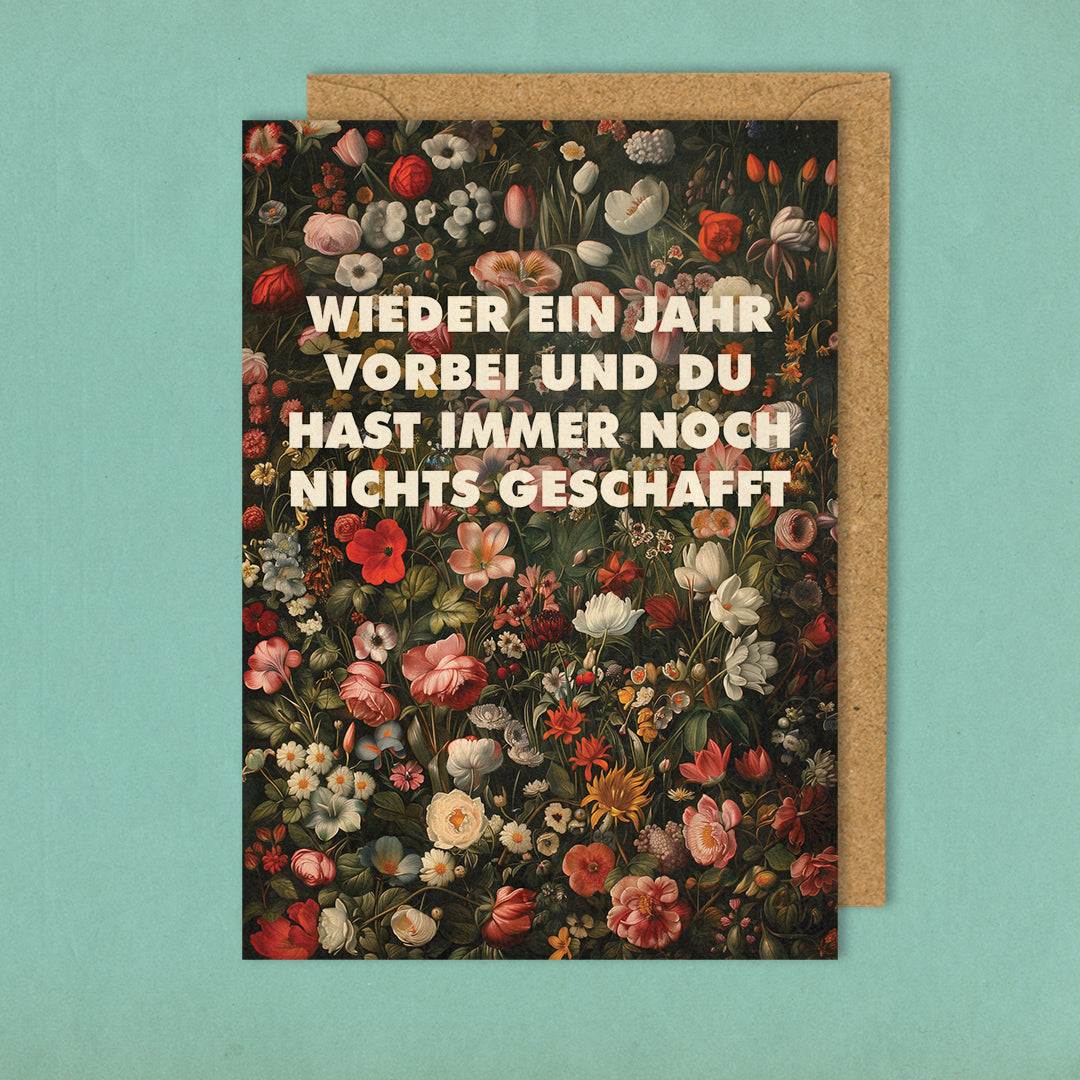 Wieder ein Jahr vorbei - Grußkarte 10,5 x 14,8 cm