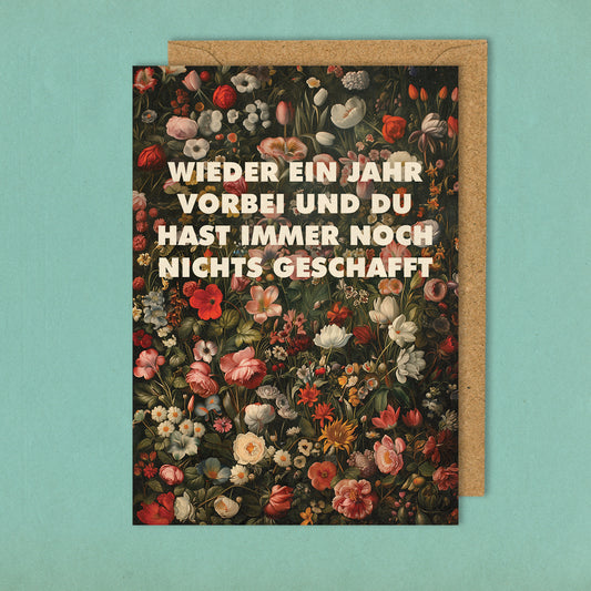 Wieder ein Jahr vorbei - Grußkarte 10,5 x 14,8 cm