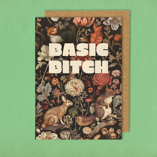 Basic Bitch - Grußkarte 10,5 x 14,8 cm