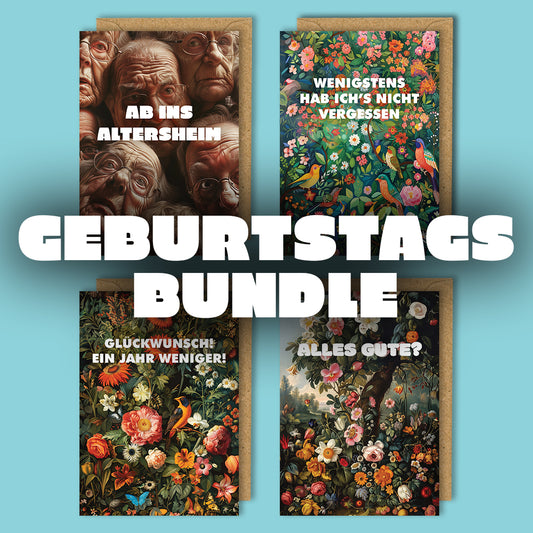 Geburtstags Bundle - 4 Grußkarten - 10,5 x 14,8 cm
