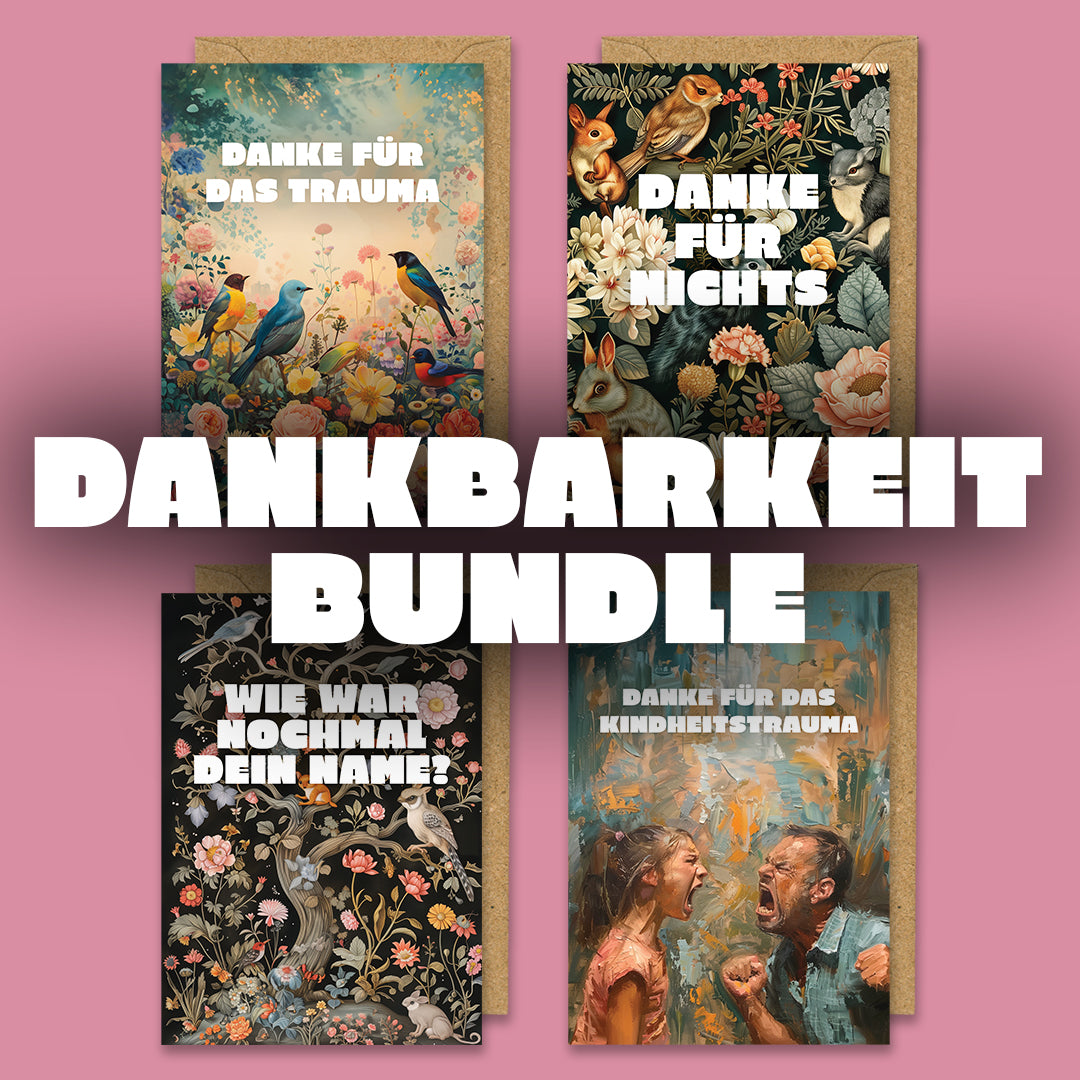 Dankbarkeit Bundle - 4 Grußkarten - 10,5 x 14,8 cm