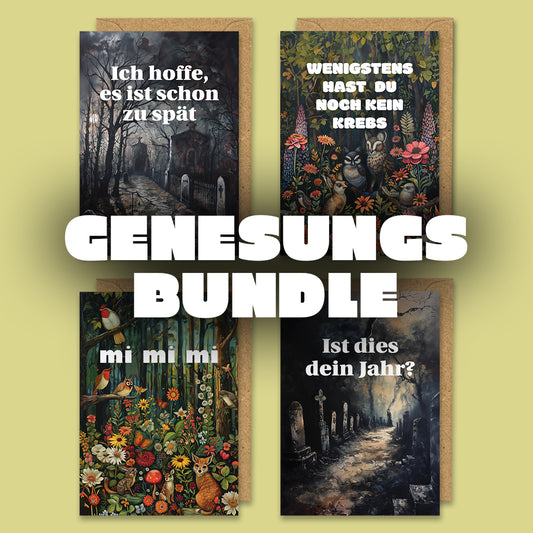 Genesungs Bundle - 4 Grußkarten - 10,5 x 14,8 cm